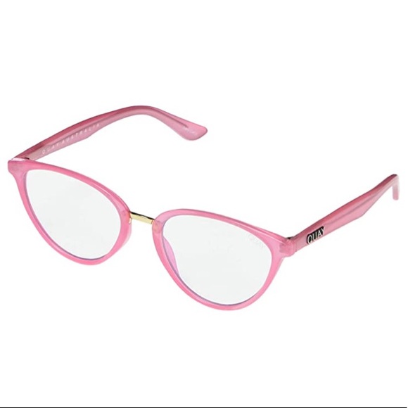QUAY Rumours Blue Light Glasses Pink Crystal Frame Bluelight Blocking Lens NWT - Picture 3 of 9